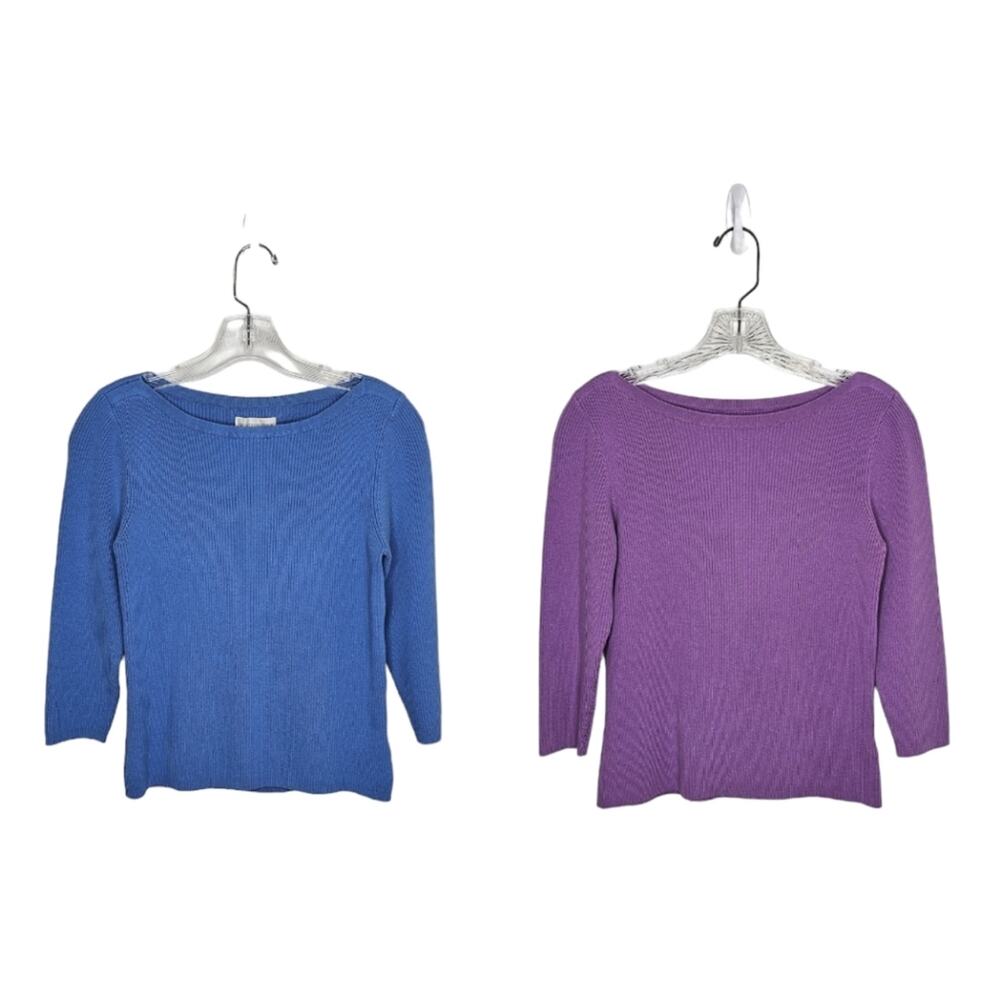 Worthington Bundle of Long Sleeve Ribbed  Boat Neck Tops Small